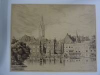 1976-0102-TEK a.jpg; 1976-0102-TEK; Gezicht op de Vijverdam.; tekeningen